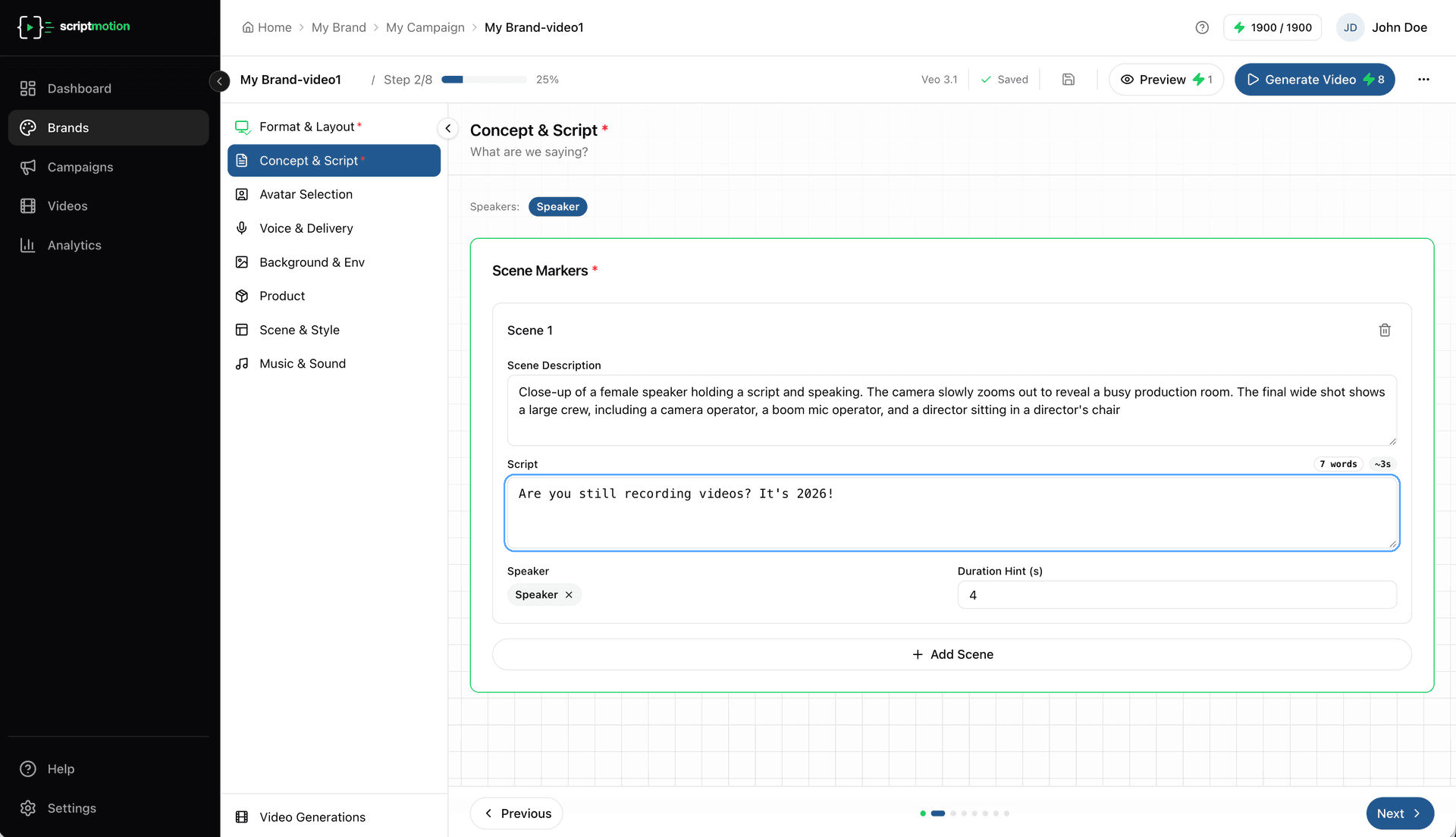 Step 2: Concept & Script
