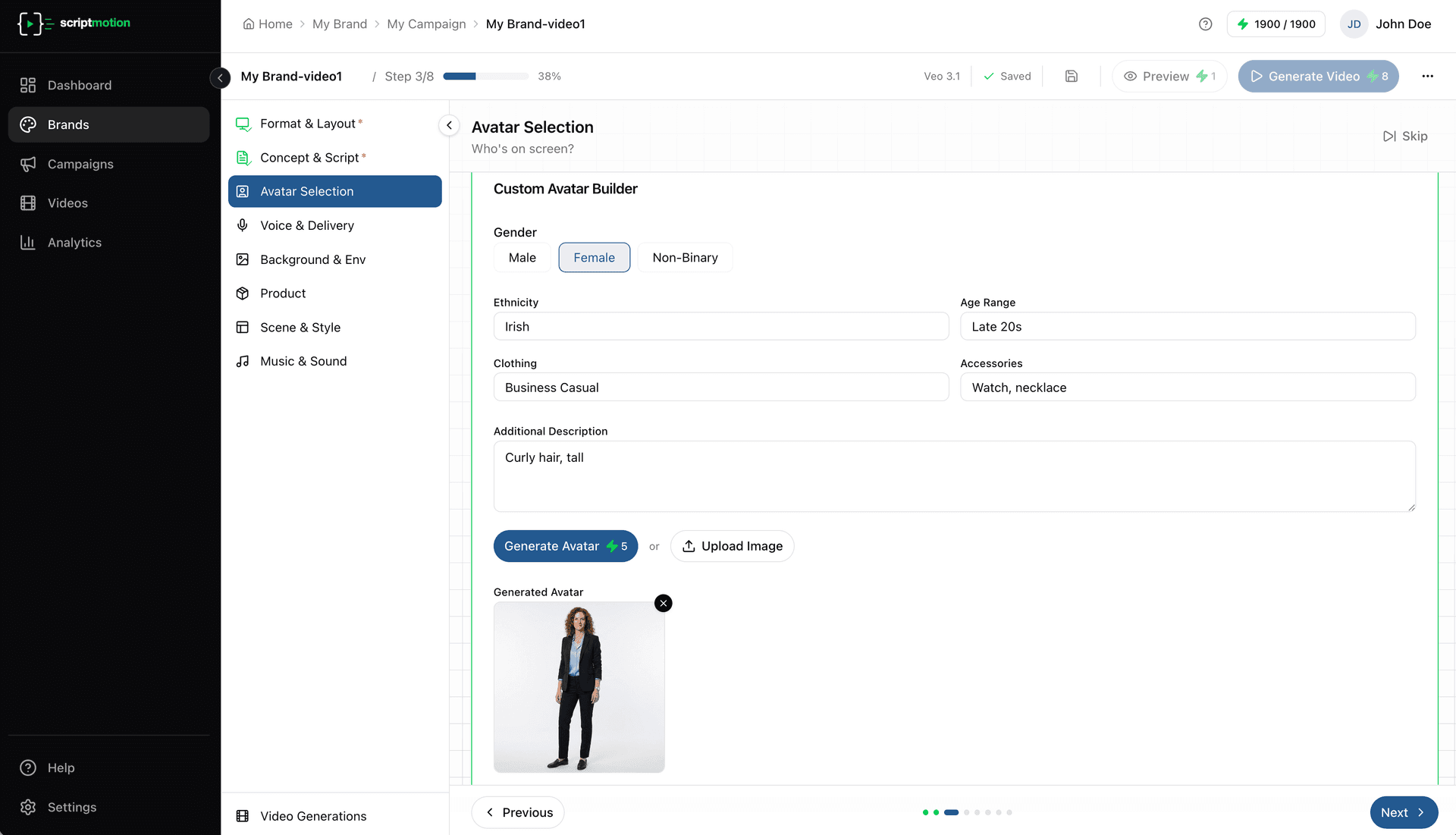 Step 3: Avatar Selection