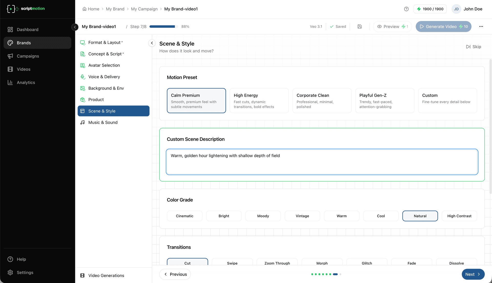 Step 7: Scene & Style