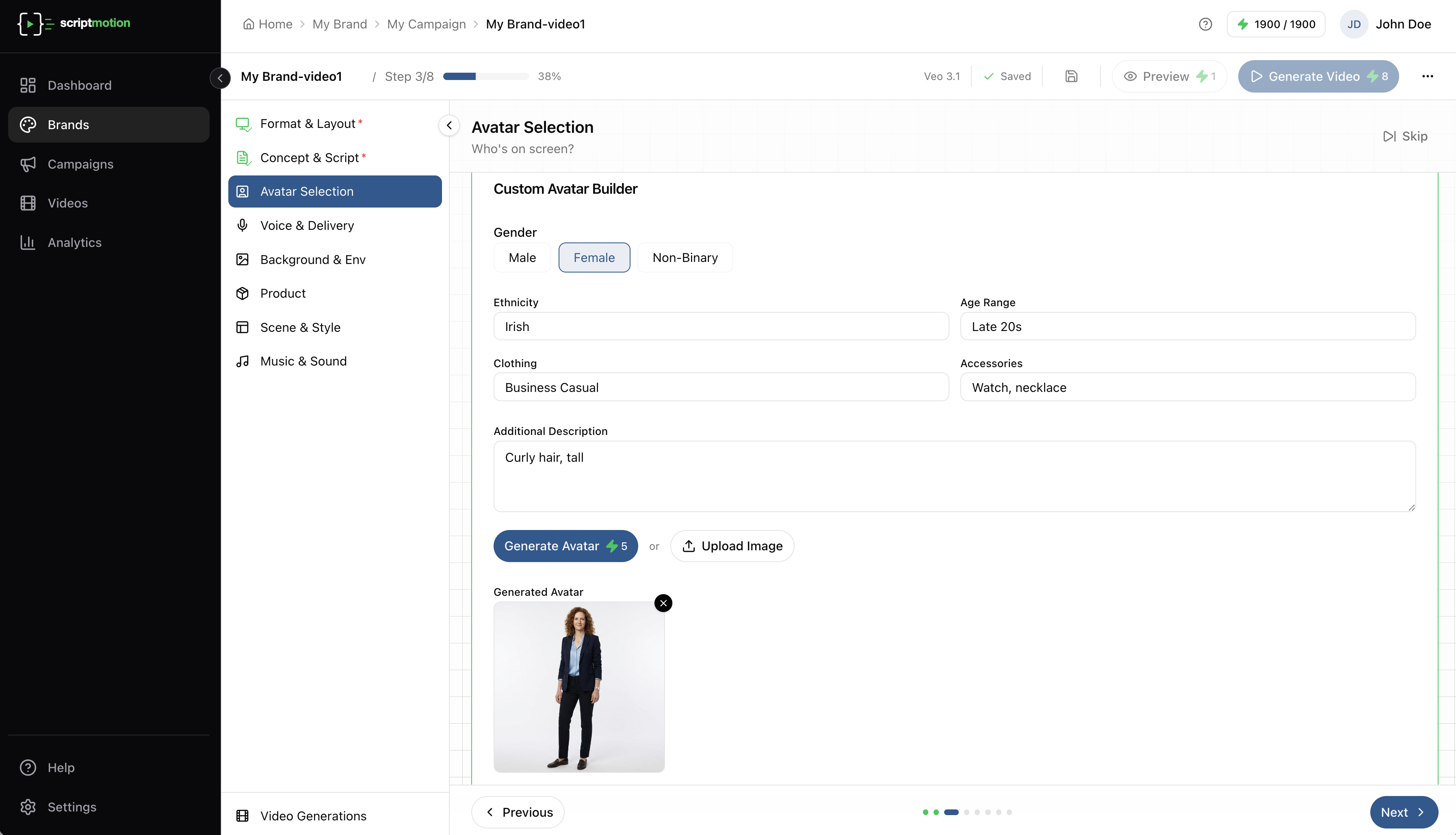 Step 3: Avatar Selection
